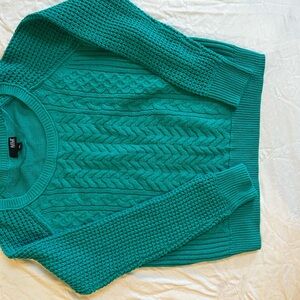 Anna Teal Cable Knit Sweater